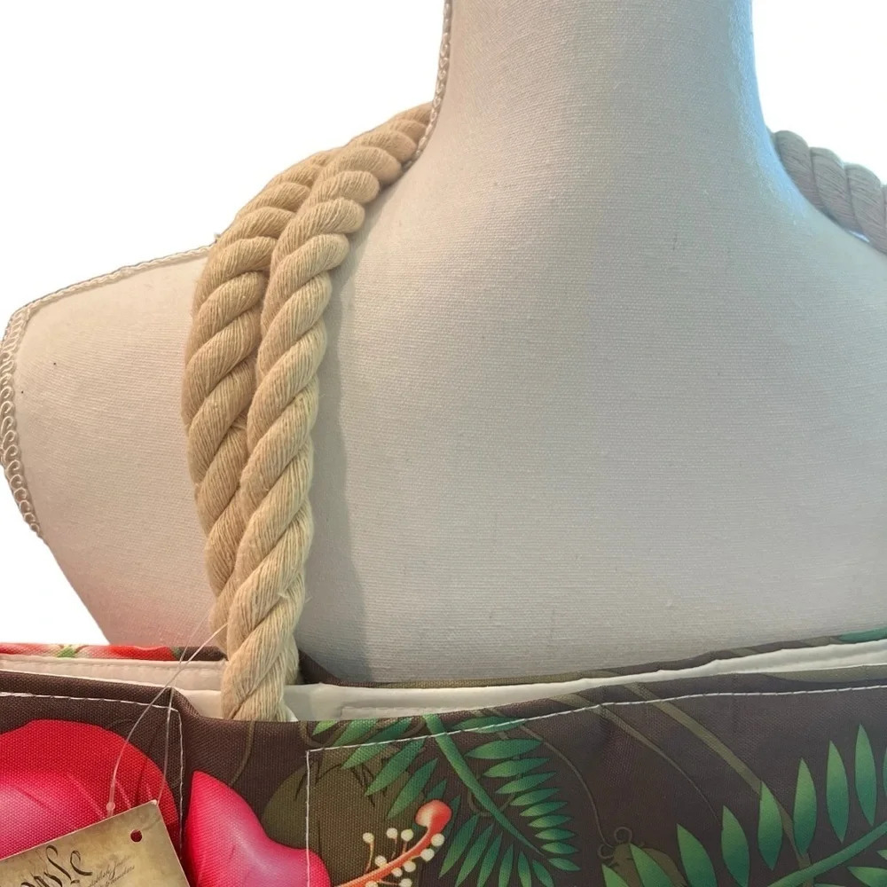 Tropical Print Tote Bag With Rope Handle - Picture 9 of 16